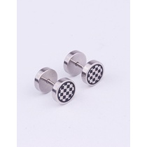 LRC Anting Tusuk Fashion Stainless Steel Pierced Dumbbell Earrings (1pcs) V49039