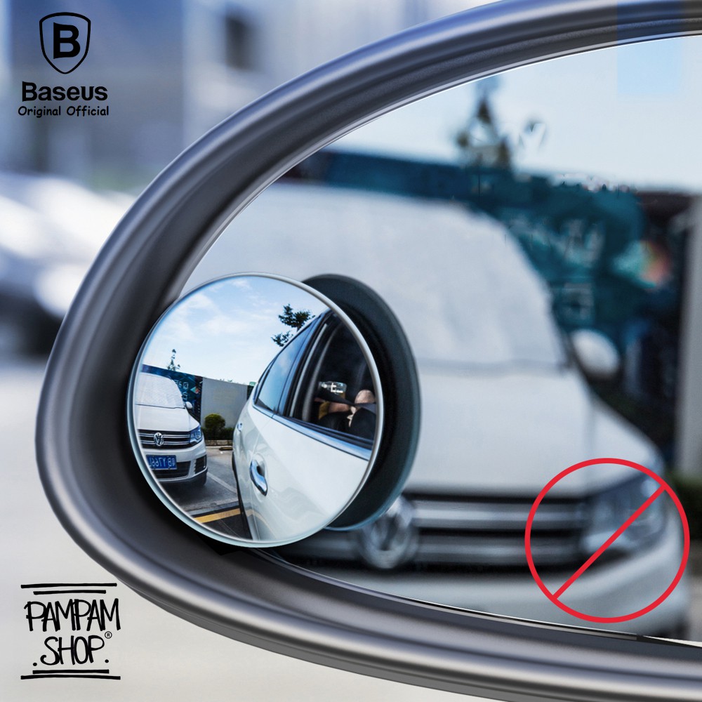 Baseus Original Full View Blind Spot Kaca Spion Cembung Mini Wide Angle Car Miror Rearview Mirror Mo