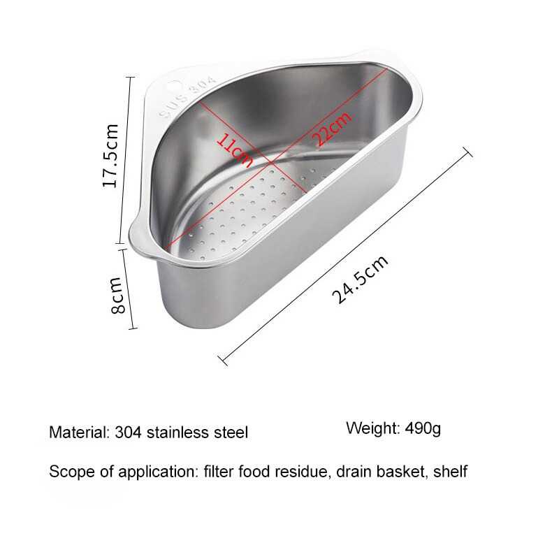 [ORIGINAL] Rak Tempat Pengering Saringan Dry Basket Triangle Kitchen Holder Wastafel Sisah Makanan Food Residue