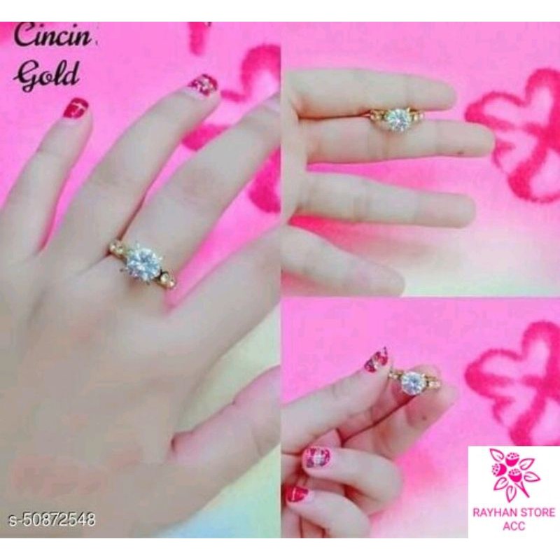 Cincin xuping gold perhiasan wanita motif mata mutiara satu