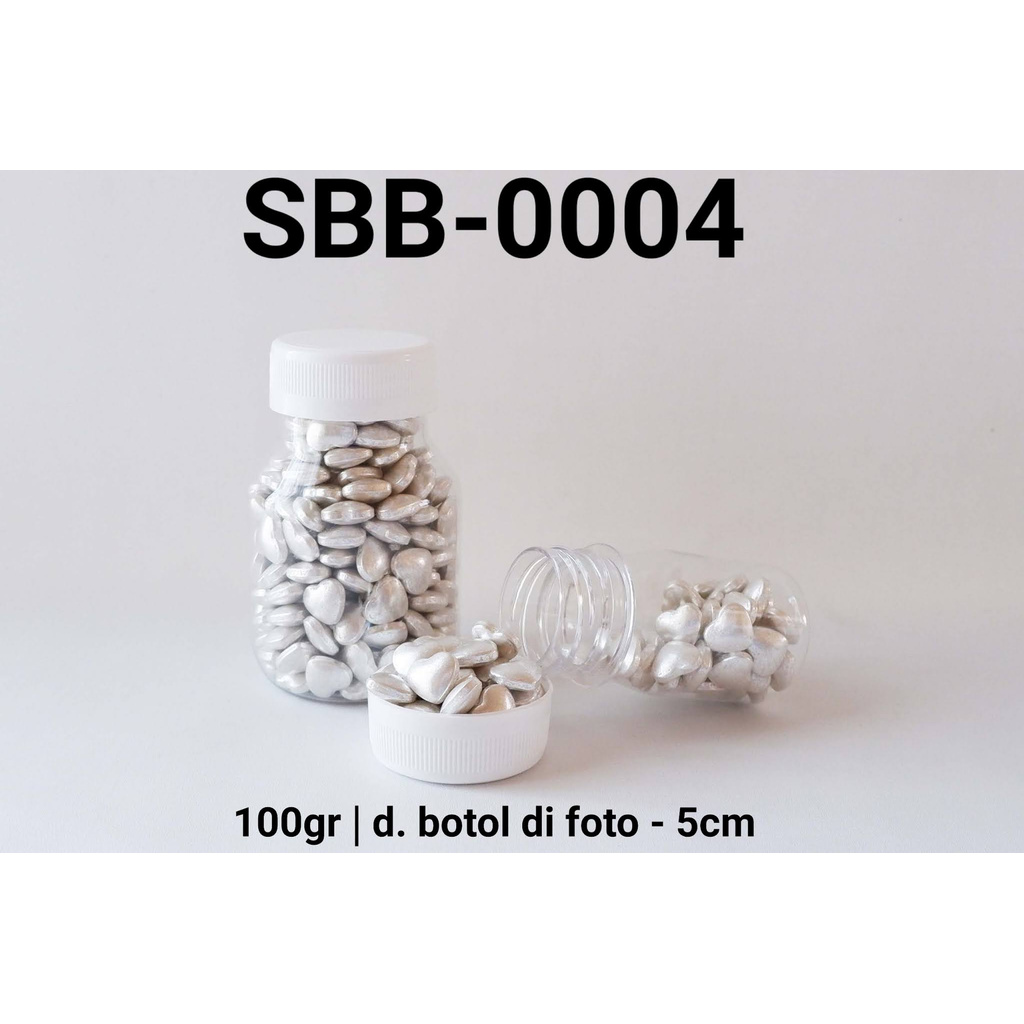 

SBB-0004 YBB Sprinkles sprinkel hati silver perak 100gr 100gram