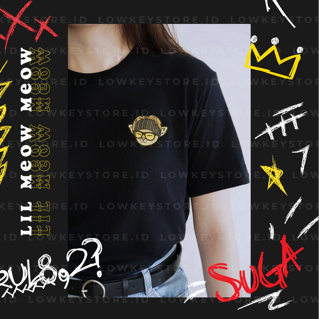 LIL MEOW MEOW TSHIRT BTS SUGA MIN YOONGI KAOS SUGA BTS BAJU AESTHETIC AGUST D SHIRT SG FG