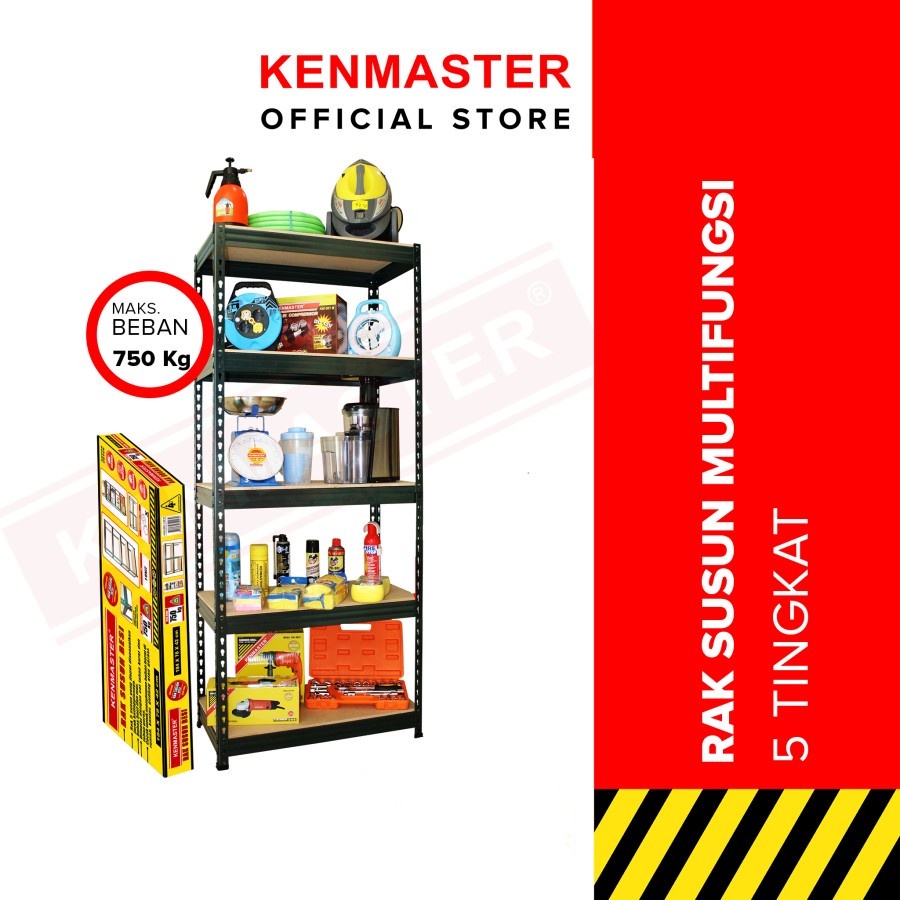 KENMASTER Rak Ambalan 5 Susun / Rak Besi Multifungsi 5 Tingkat