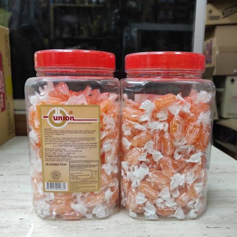 

permen jadul union rasa jeruk kemasan toples isi 216 pcs