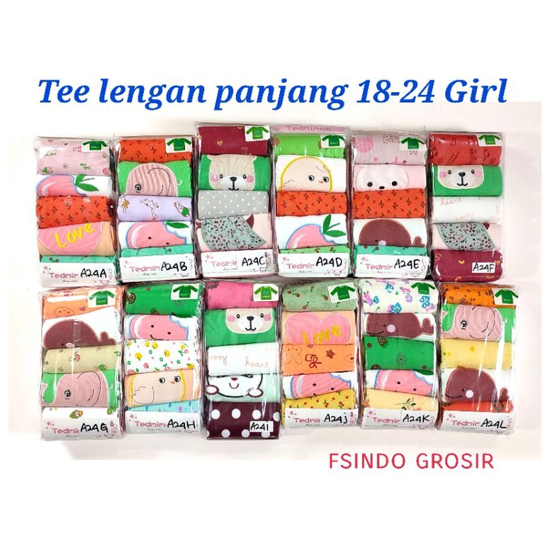 Kaos bayi lengan panjang/ tee lengan panjang 5in1 KODE A/Atasan lengan panjang/ baju bayi lengan panjang 5in1