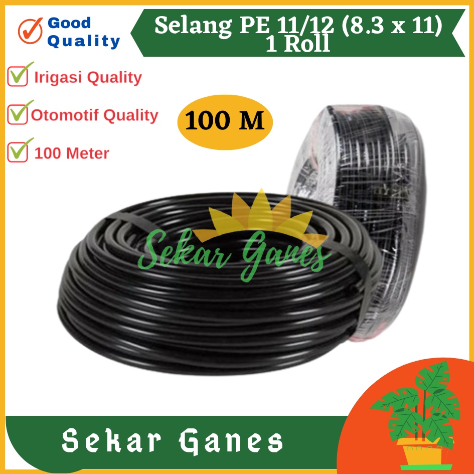 Sekarganes 100 Meter Selang 11MM 1 Rol 100M Selang Pe 11 Mm Hidroponik Irigasi Hose Hydroponic Air Sprayer Kabut - SELANG PE 8 / 11MM ALAT SIRAM HOSE IRIGASI HIDROPONIK FERTIGASI SPRAYER MISTING HDPE TAMAN KEBUN AIR KNAPSACK GENDONG 8 12 MM