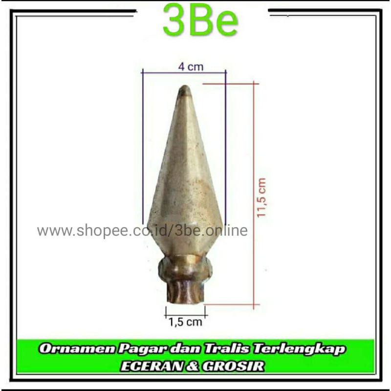 ornamen hiasan pagar tombak jantung pintu besi plat