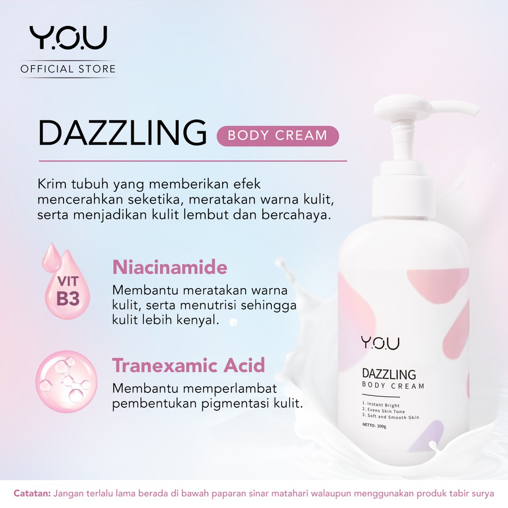 ⭐️ Beauty Expert ⭐️ You Dazzling Tone Up Face Cream / Krim Wajah | Tone Up Body Cream (Kulit Cerah Seketika)