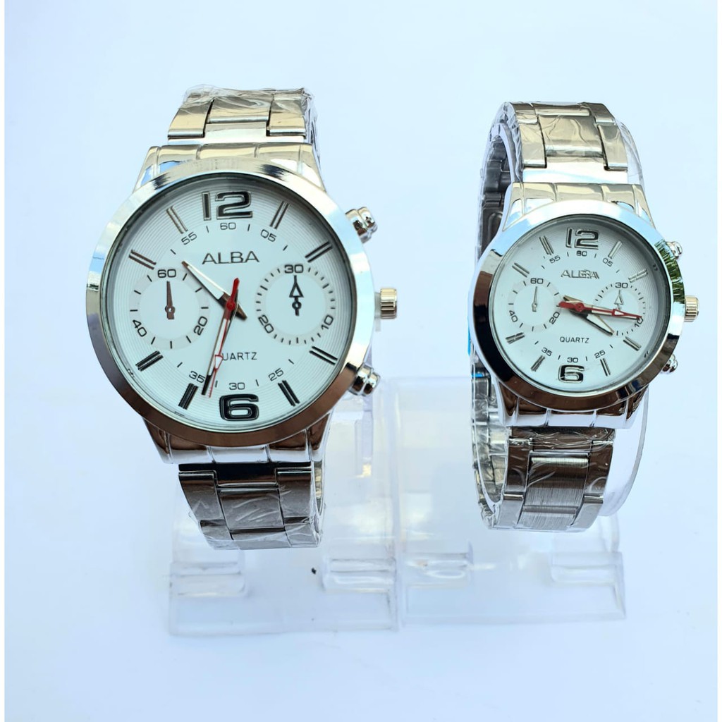 Jam tangan pasangan ALBA OFF Rantai Stainless