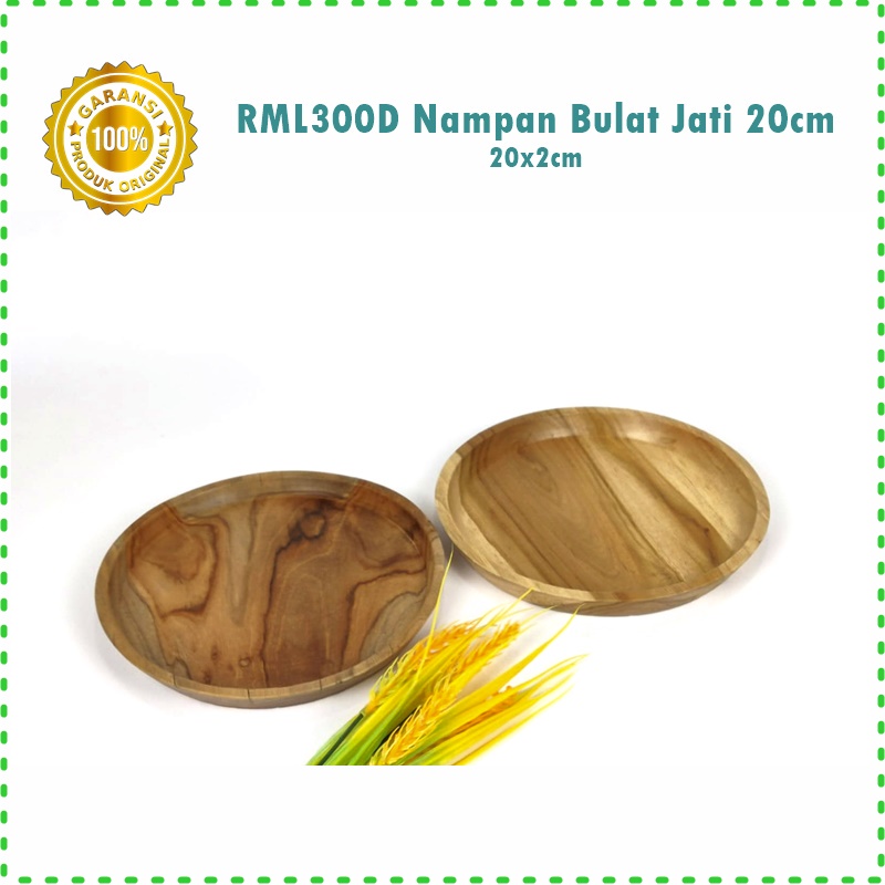 Nampan Bulat  Kayu Jati Asli 20cm/22cm/28cm