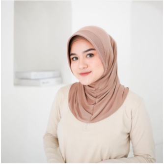 MALAYU HIJAB Kerudung Krudung Hijab Jilbab Bergo Olahraga Sport Sporty Volly Wanita Muslim Bahan Jersey Zoya Premium Korea Murah Instan Instant Syari Warna Putih-MOCCA