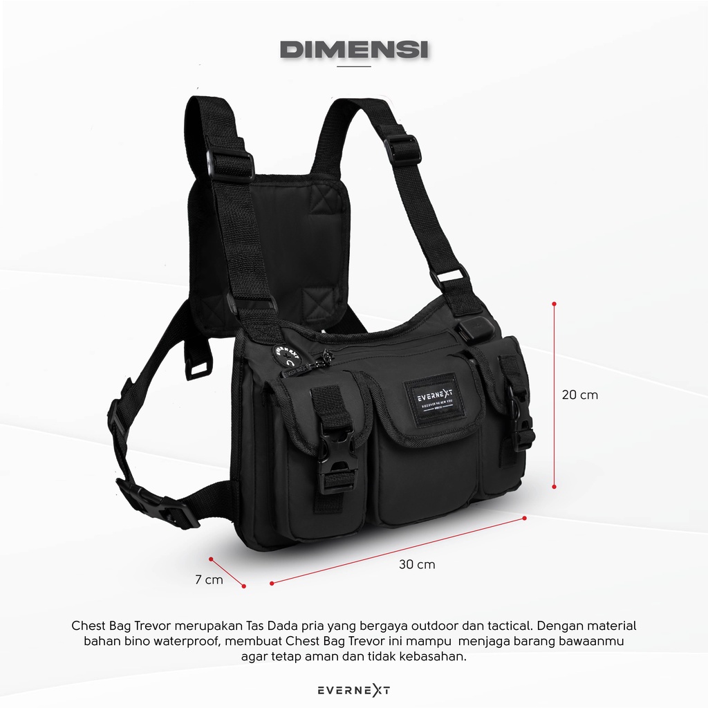 Tas Rompi Dada Waterproof Chest Bag Tactical Rig Bag Tahan Air Multifungsi Pria Wanita Vest Bag Tas Dada Rompi Penahan Anti Angin