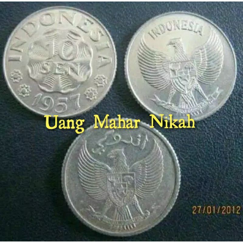 Uang Kuno Koin 10 Sen Tahun 1951 1954 1957