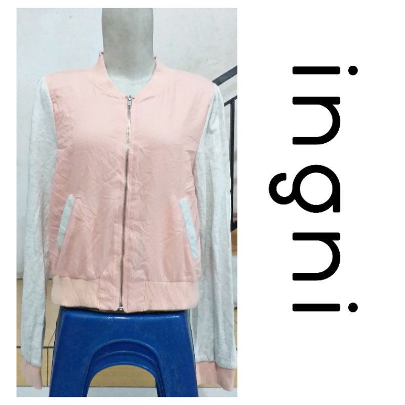 Ingni Jacket Bomber Pink Wanita women Original