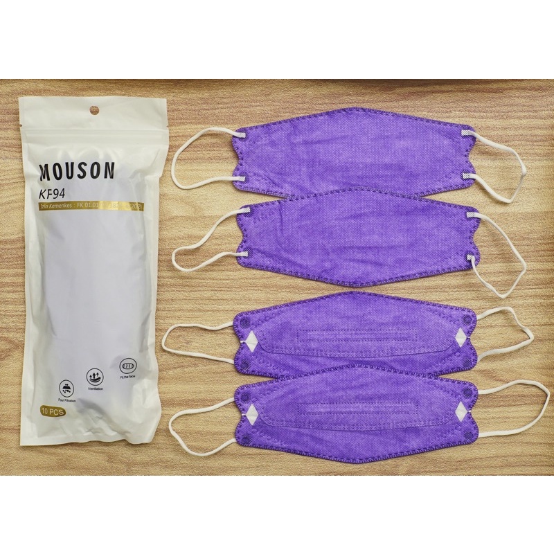 Masker KF94 Mouson warna ungu isi 10 pcs - KF94 evo