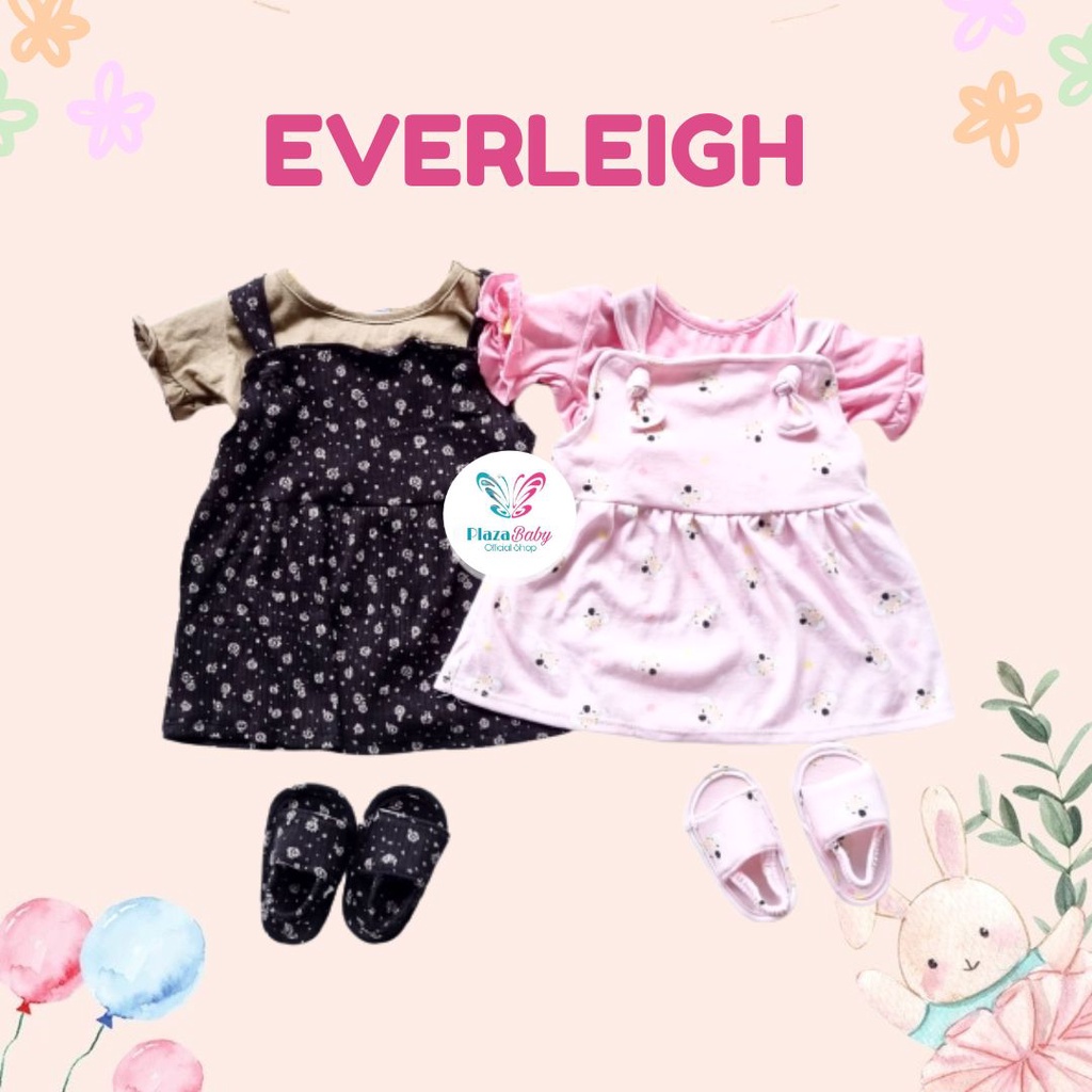 Plazababyku MX OVERALL EVERLEIGH SANDALS setelan bayi motif bunga yang lucu free headband + sandal