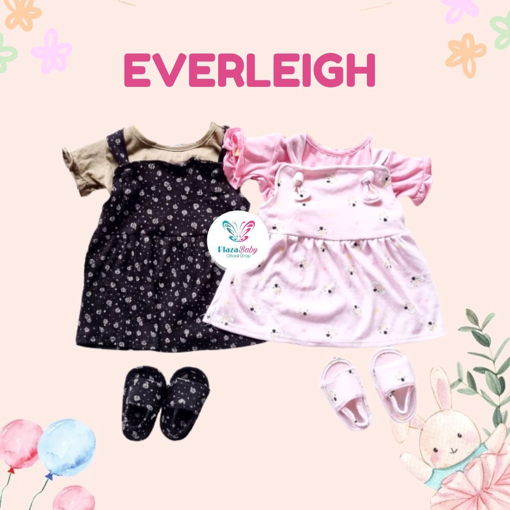 Plazababyku MX OVERALL EVERLEIGH SANDALS setelan bayi motif bunga yang lucu free headband + sandal