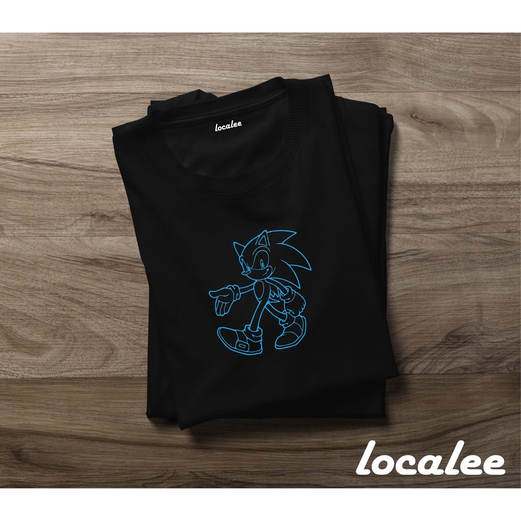 SONIC BLUE CRAYON TSHIRT-KAOS SONIC UNISEX- KAOS SABLON SONIC- KAOS KOLEKSI SONIC