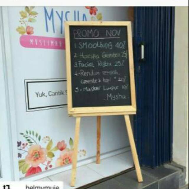 

Papan Tulis Kapur Blackboard Standing board 60x80 cm + standing 120cm