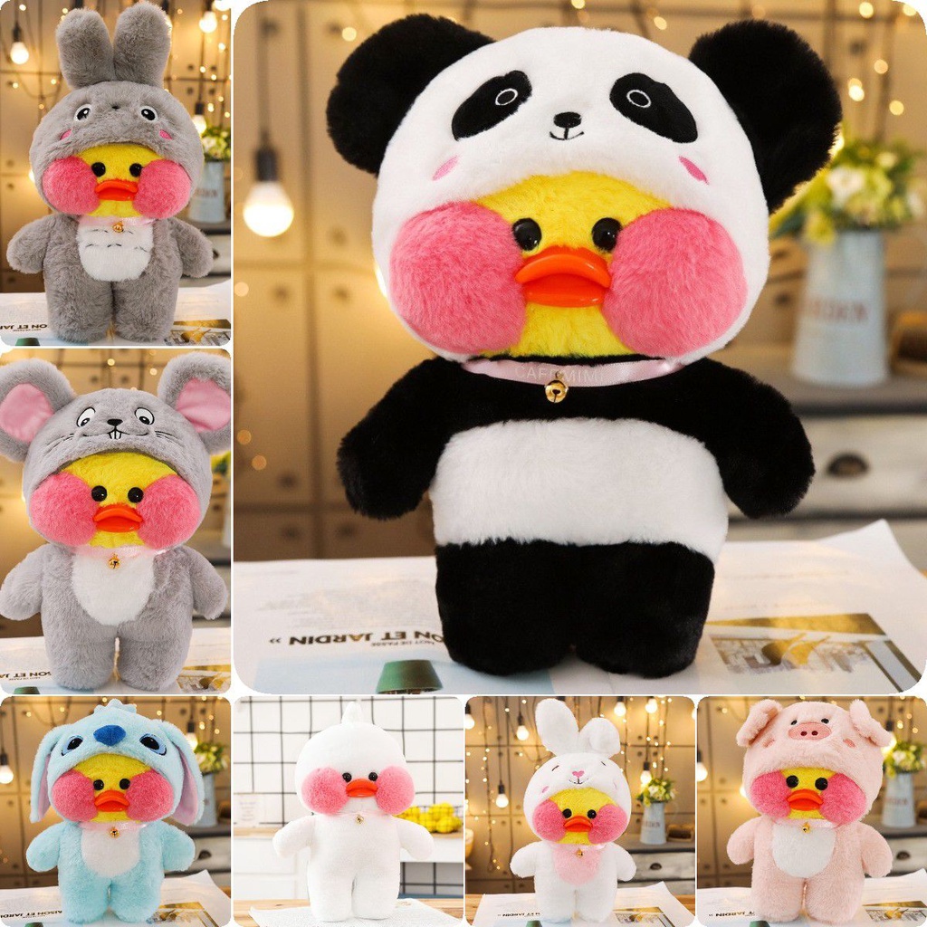 Lalafanfan Cafe Bebek Unicorn Totoro Panda Plushie Mainan Empuk Squishy