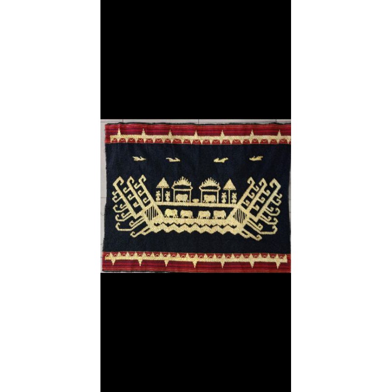 Hiasan dinding kapal benang mas kristal / Hiasan dinding Tapis lampung