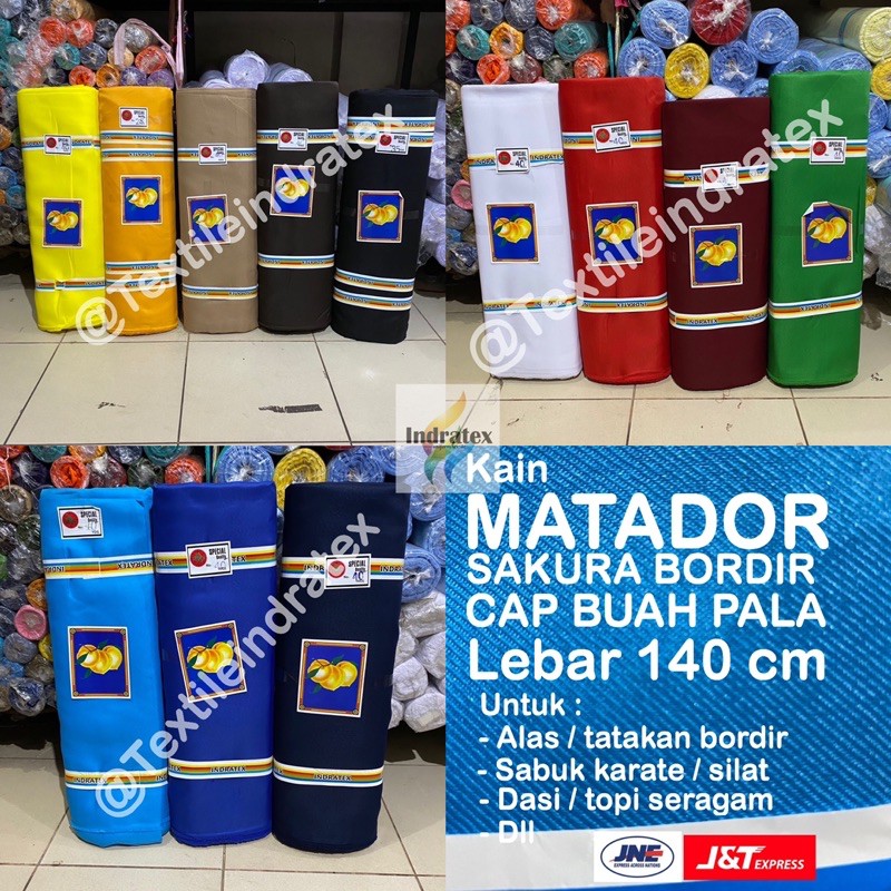 ( per 1 yard ) BAHAN KAIN ALAS TATAKAN BORDIR LOGO NAMA TIMBUL SABUK KARATE GOODIE BAG MATADOR SAKURA BORDIR ECER