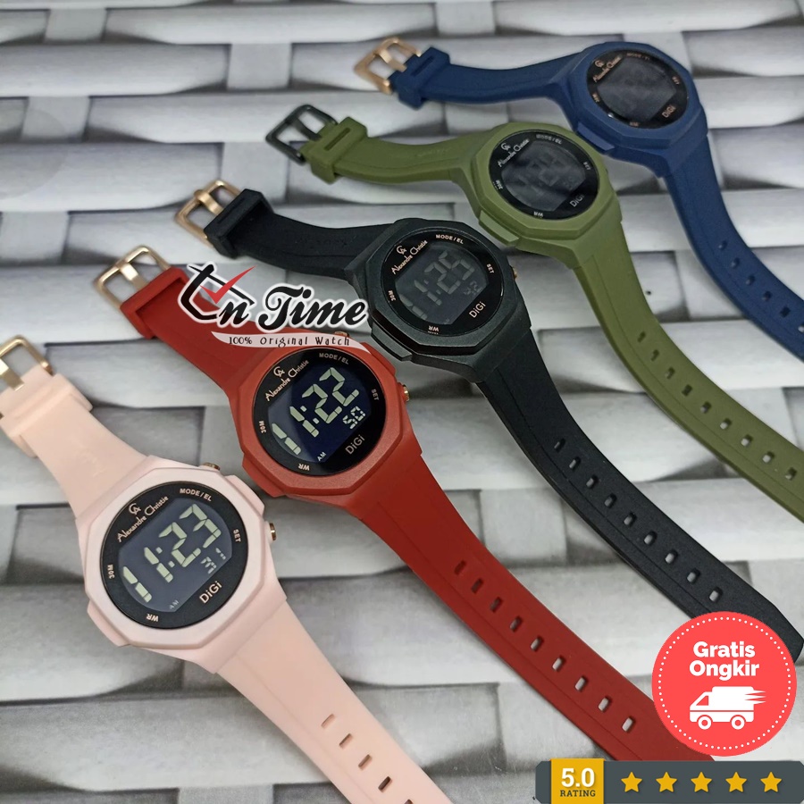 Alexandre Christie AC 9359 LH Digital Jam Tangan Wanita Ori