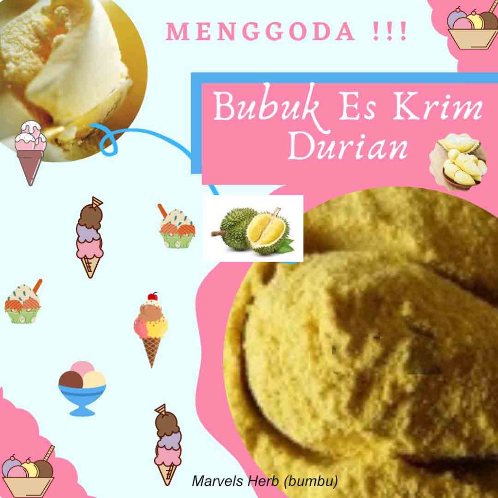 

Bubuk Es Krim Rasa Durian mantap yang enak 50Gr Serbuk Ice Cream Durian 50Gr Eskrim Kiloan Bahan Instan Premix Soft Hard Gelato Murah