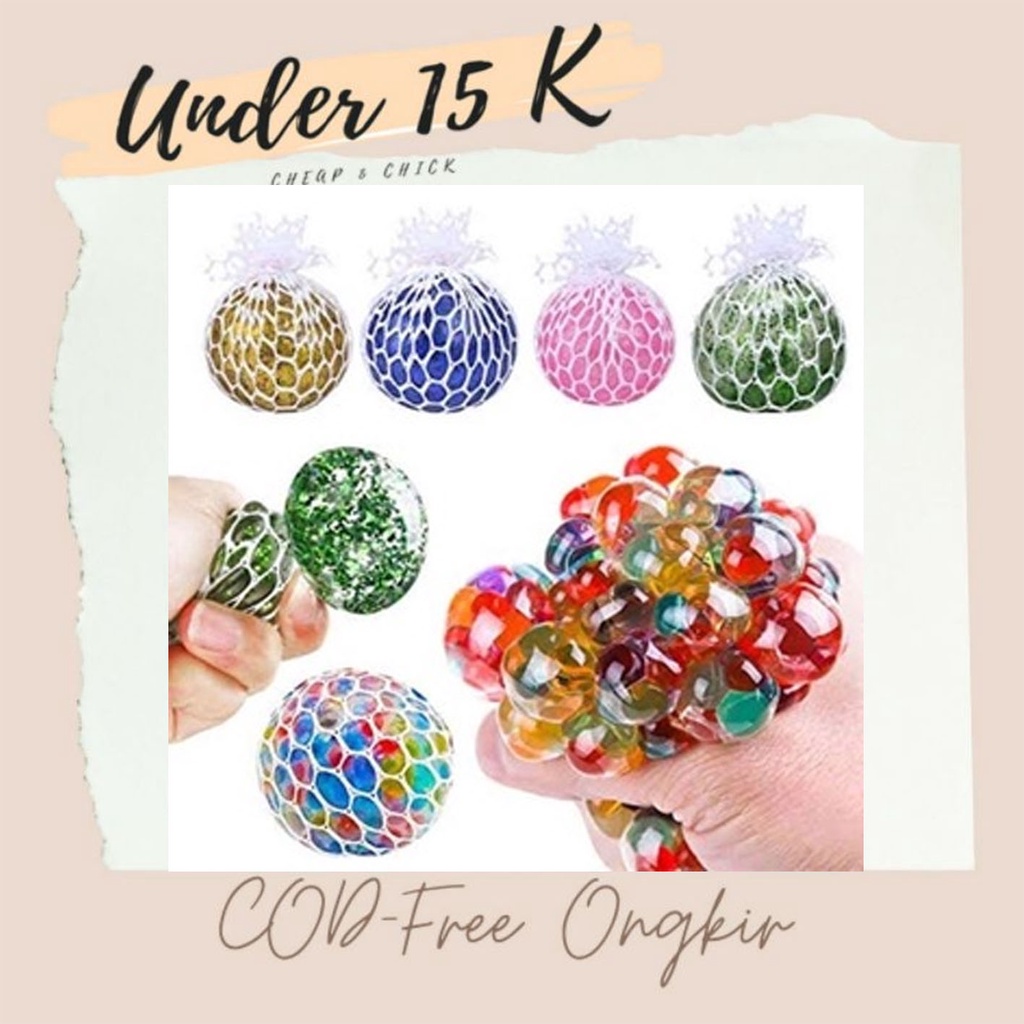 SQUISHY Mesh ball - AC 60 - Stress Ball mainan squishy squisy squishi squisi rainbow pelangi besar m