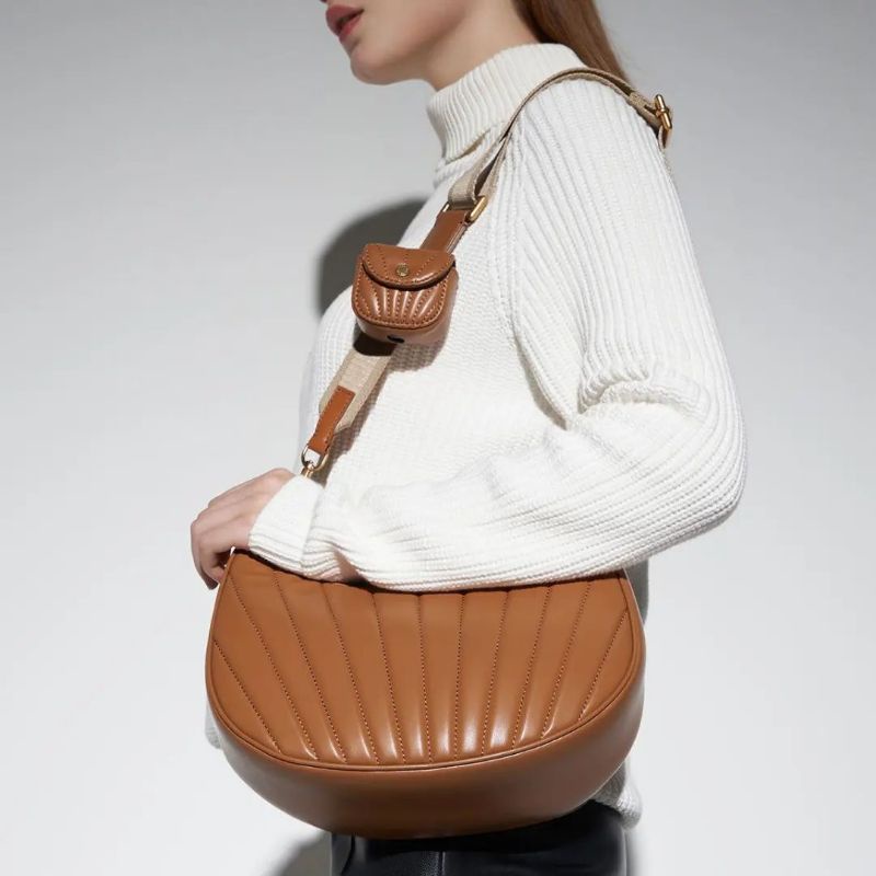 9.9 SALE  | CK Aurora Chain Handle Pleated Moon Bag