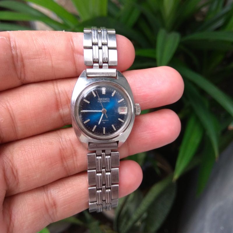 Jam tangan wanita Seiko automatic 17jewels 2205 0050 blue dial