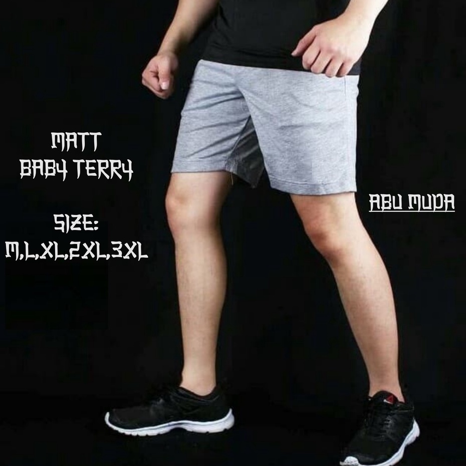 CELANA HARIAN DISTRO PENDEK KOLOR SANTAI PRIA WANITA DEWASA JUMBO POLOS BAHAN BABY TERRY CLANA SPORT