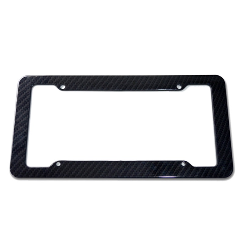 (LUCKID) 1pc Frame Plat Nomor Bahan Carbon Fiber Warna Hitam