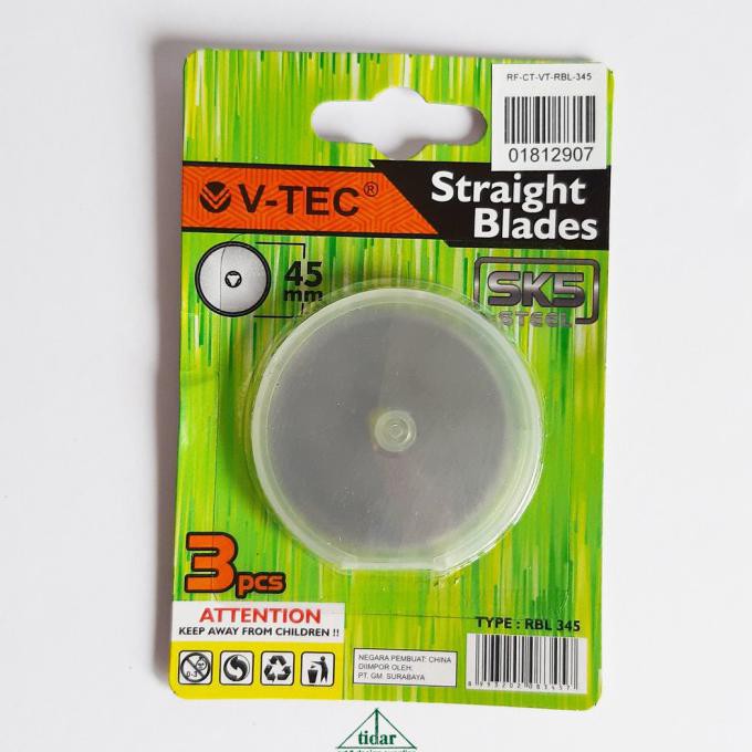 

Produk Unggulan] V-Tec Straight Blade Rbl 345 - Refill - Mata Pisau - Isi Rotary Cutter