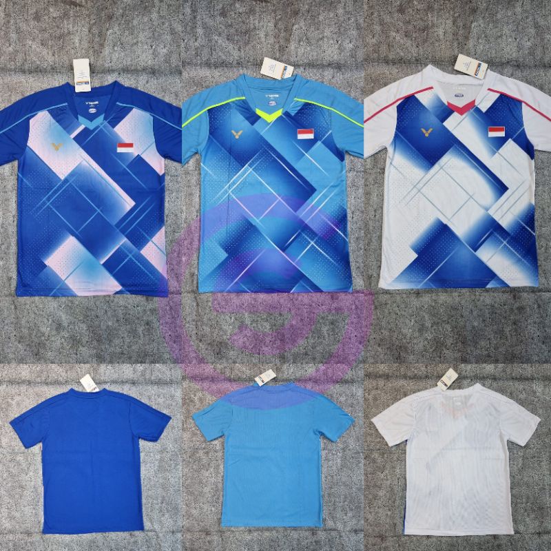 ✨READY || G'SPORT✨Baju Kaos Badminton Lokal Victor Free Nama Baju Olahraga Murah Victor