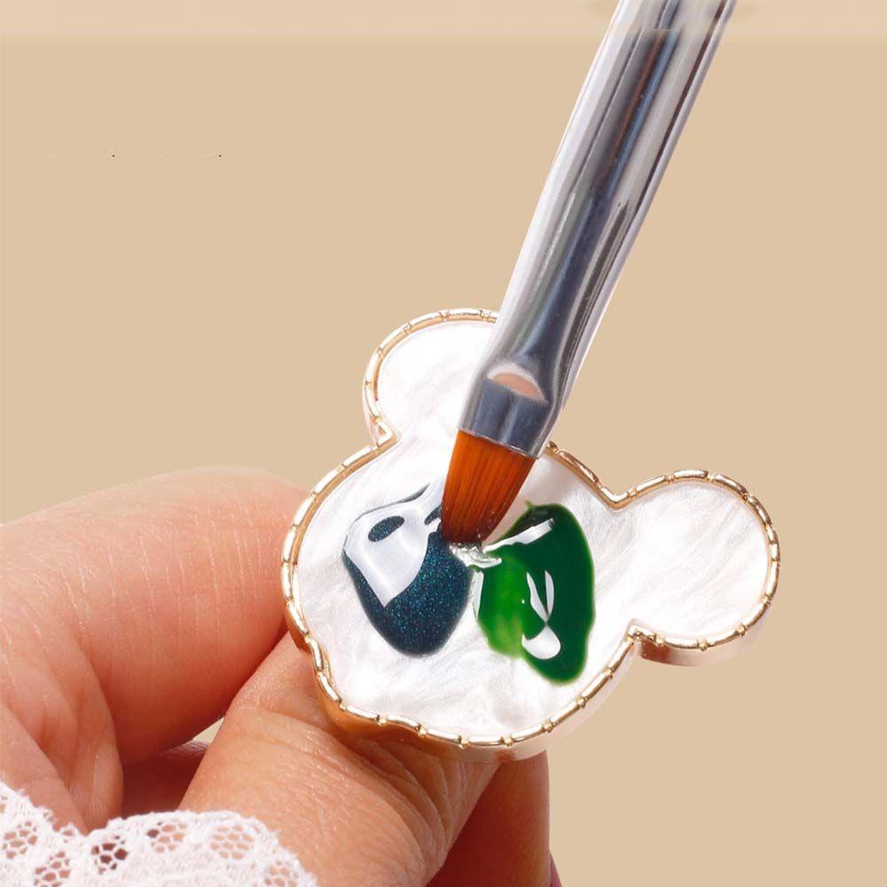Mxbeauty Ring Nail Palette DIY Resin Nail Display Stand Awan Beruang Bentuk Mickey Gel Polish Plate