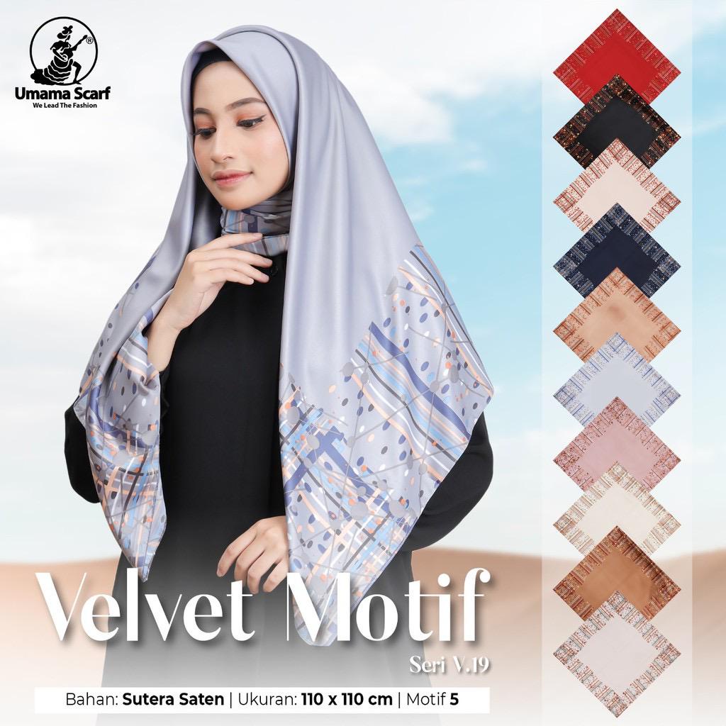 Segiempat Motif Hijab SILK OLIVIA MOTIF UMAMA 110x110 Butter Silk Velvet Motif-V.19 Motif 5
