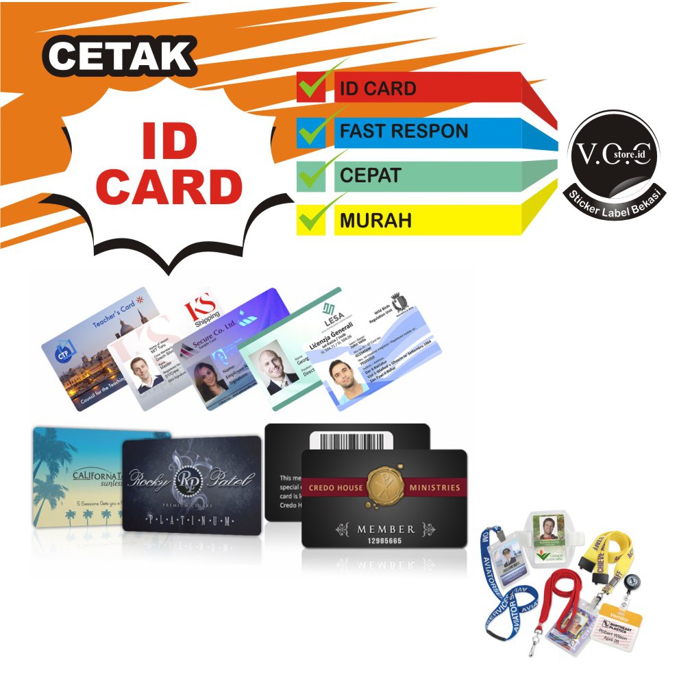 

Cetak id card set lanyard + casing