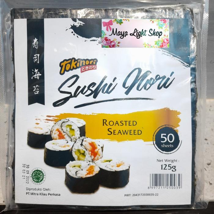 

paket sushi nori 50lembar + 1bambu makisu penggulung dry seaweed halal