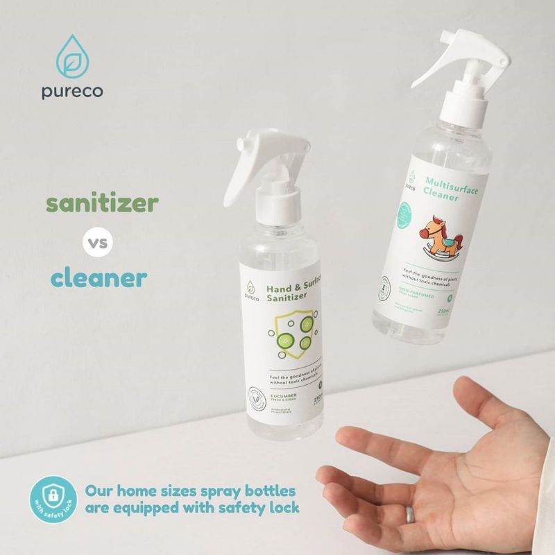 Pureco 60ml 100ml 250ml Hand &amp; Surface Sanitizer / Multisurface Cleaner / Detergent / Dish Bottle Soap / Bed Fabric / Fruit Veggie Wash