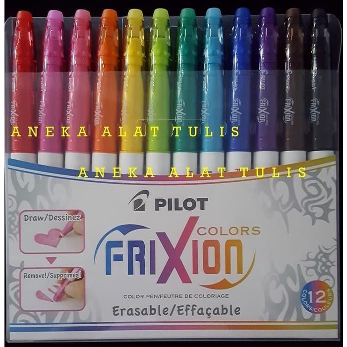 

PILOT PEN FRIXION COLORS SET 12 WARNA / SW-FC-S12 marker dapat dihapus