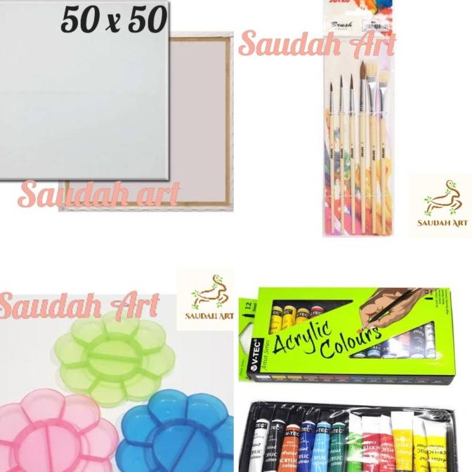 

Paket Kanvas Lukis (kanvas 50x50,kuas,palet ,cat akrilik)