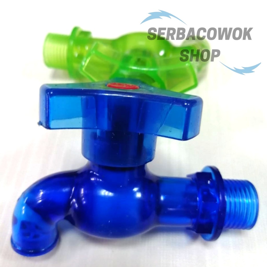 Kran Tembok Air PVC Kran Air Plastik Setengah Inch Inci Model Segitiga Bahan Transparan Solid Tebal