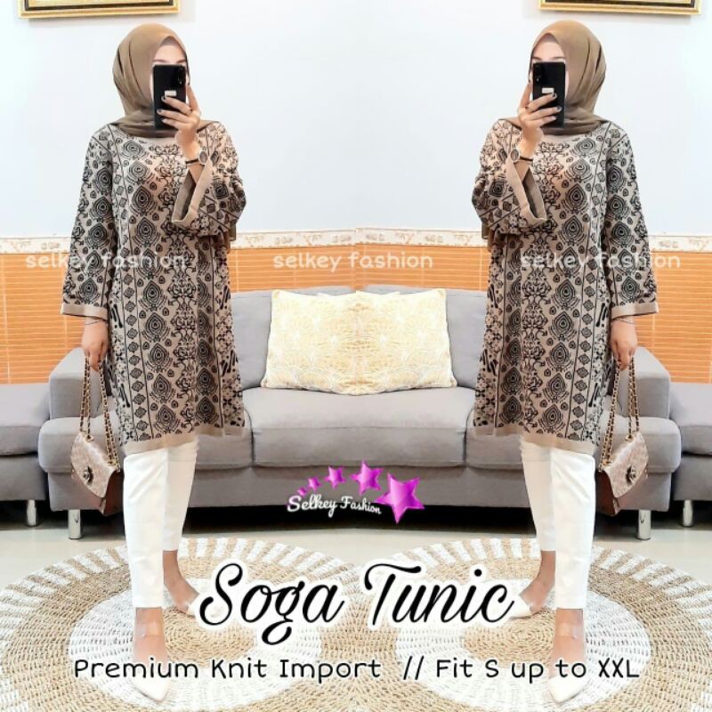 Baju Tunik Knit Import Soga