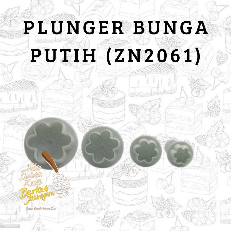 PLUNGER BUNGA PUTIH (ZN2061) / CETAKAN FONDANT BUNGA