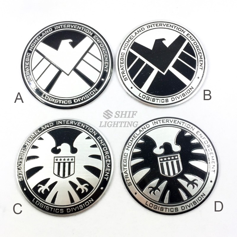 Stiker Emblem Model Avengers Shield s.h.i.e.l.d Logo Bahan Aluminium untuk Mobil