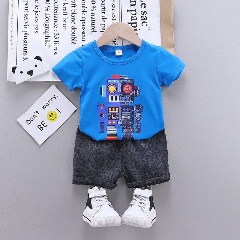 [ PRODUK IMPORT 100% ] SETELAN BAJU ANAK LAKI LAKI BAJU ANAK PEREMPUAN Set Motif ROBOT 009  Baju Anak Berkualitas etelan Anak 8 Bulan - 4 Tahun