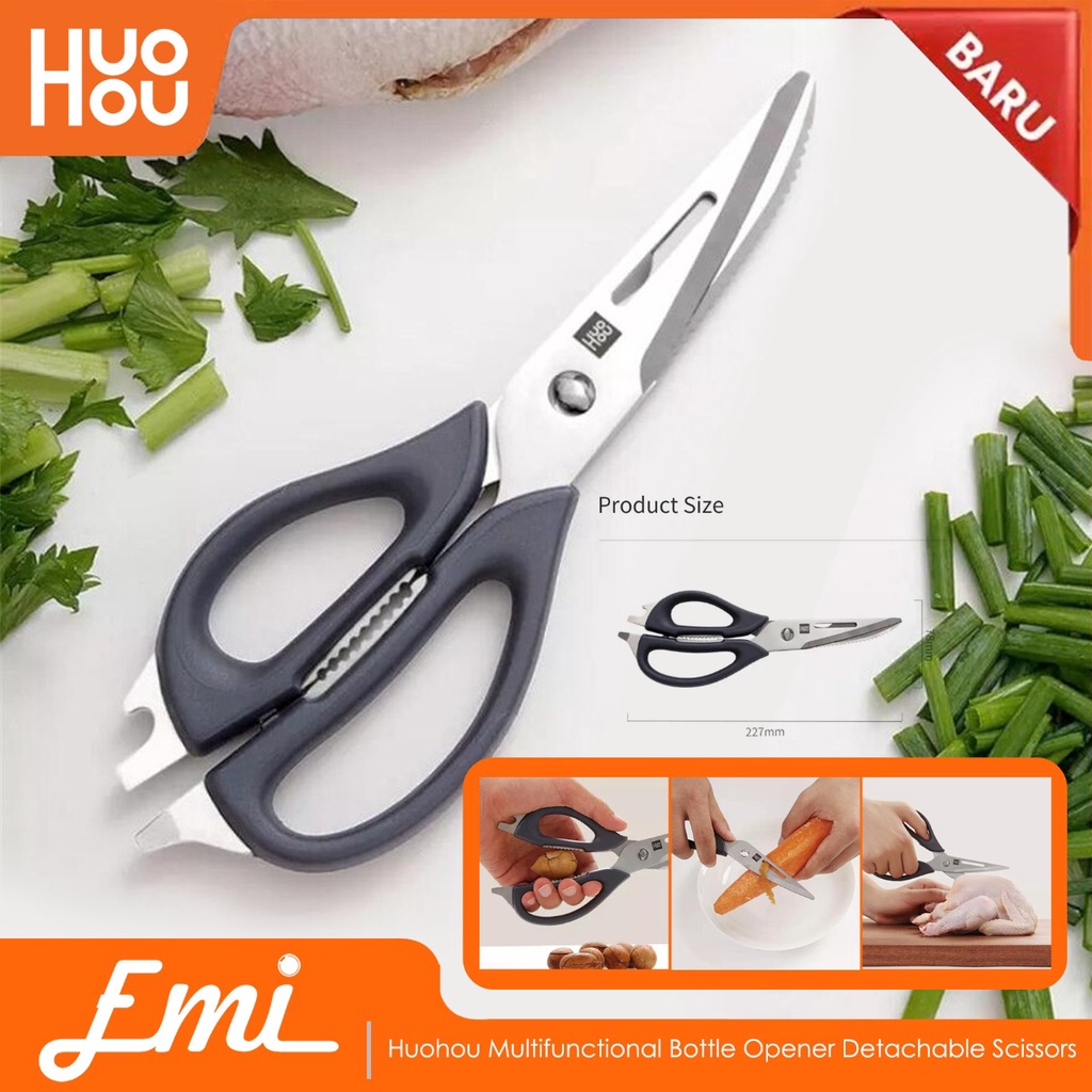 Huohou Gunting Dapur Multifunctional Bottle Opener Scissors HU0062