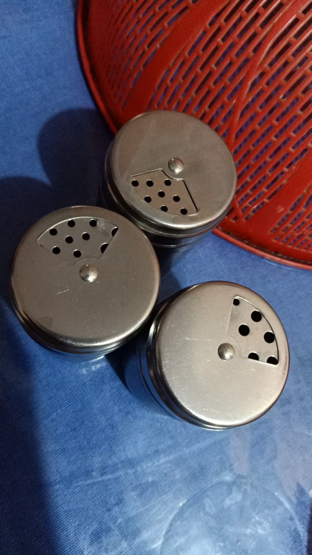 Spice Jar Tempat Bumbu Dapur Stainless Anti Karat Tutup Putar 3 In 1 Garam Gula Merica