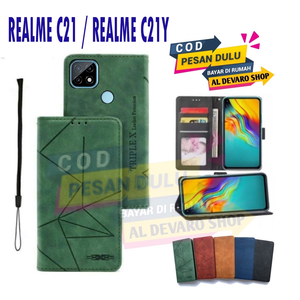 REALME C21 / C21Y  New Flip Case Magnet REALME C21 / C21Y  Flip Dompet Casing HP